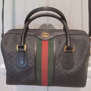 GUCCI* SHERRY LINE*VERY RARE* MICRO GG* HANDBAG* & CROSSBODY STRAP